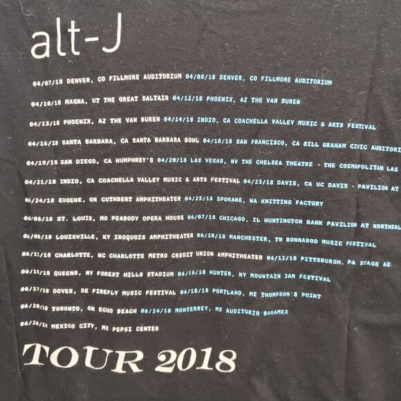 Canvas Black Alt-J Relaxer Tour 2018 North America LS Double Sided Concert Tee S - Picture 5 of 6